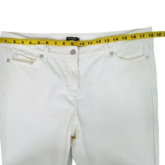 J. McLaughlin White Slim Straight Leg Stretch Jeans Size 14 - Picture 10 of 13